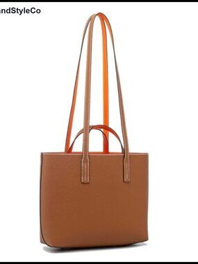 Genuine Leather Reversible Tote Bag Shoulder Handbag Women